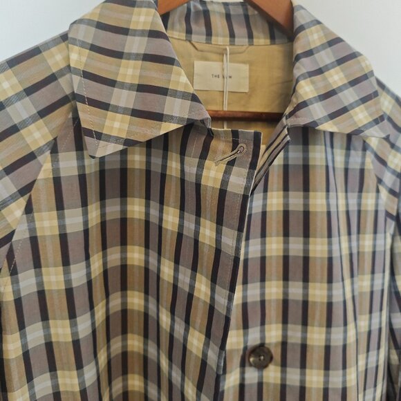 The Row Tavishina Checked Silk-blend Coat Beige by The Row - Picture 5 of 10